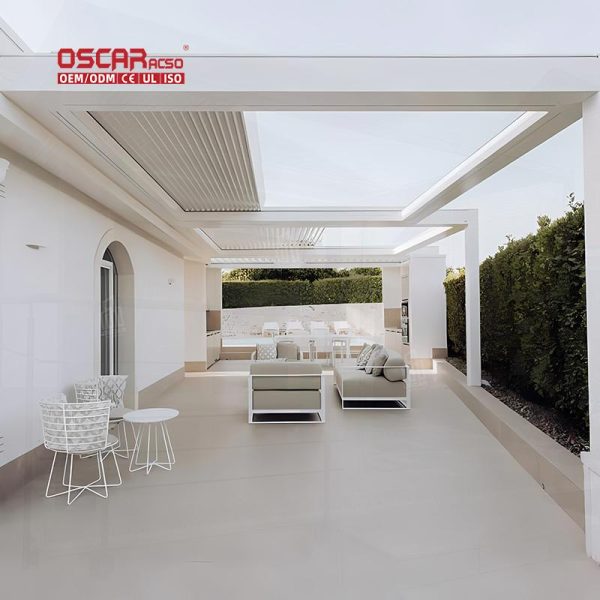 4X4 Adjustable Waterproof Customizable Louvered Outdoor Patio Garden Roof Structure Retractable Pergola