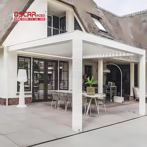 Outdoor Electric Waterproof Bioclimate Louvered Roof with Ip65 Motor Ideal Gardens Terraces Patios Retractable Pergola