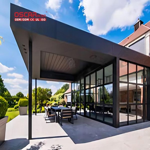 Adjustable Waterproof Motorized Louvered Aluminium Pergola with Screen Garden Patio Pool in Europe Retractable Pergola