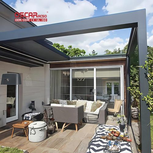 Smart Energy Pergola with Led Lighting Heat - Resistant Weatherproof Outdoor Patio Garden Backyard Decor Retractable Pergola