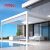 Waterproof Louvered Terrace Roof with Curtains Outdoor Shading Structure For Garden Patio Balcony Retractable Pergola