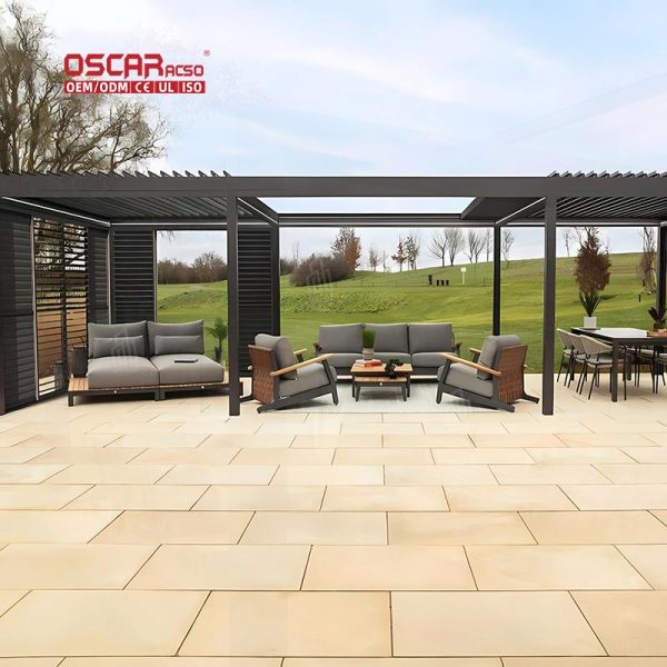 Structure Pergola – Like Shading with Sun – Blocking and Ventilation Functions Ideal Garden Patio Balcony Retractable Pergola
