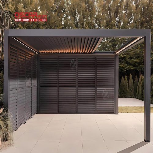 Waterproof Motorized Louvered Roof Awning Systems Ideal Patio Garden Poolside Bioclimatic Pergola Structures Retractable Pergola