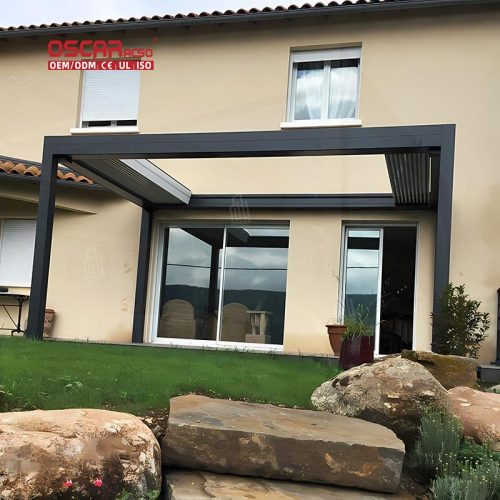 Aluminium Wall - Mounted Structure Shading and Sheltering Ideal Garden Patio Balcony Outdoor Shelter Retractable Pergola