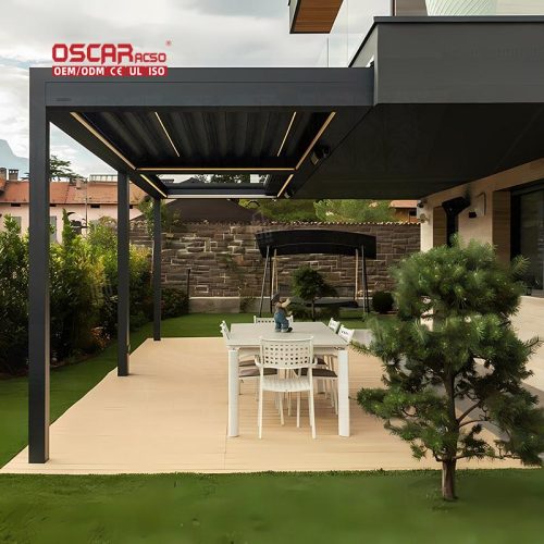 Adjustable Outdoor Garden Pergola Sets with Powder - Coated Aluminum Alloy 6005 Patio Backyard Poolside Retractable Pergola