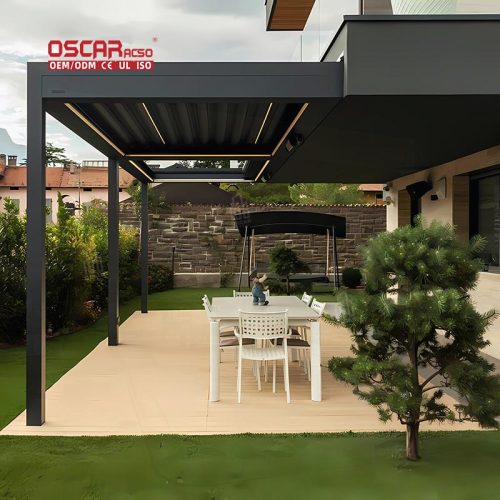 Louvered 4X6M Aluminium Pergola Set Adjustable Shading Sun Protection Outdoor Garden Patio Backyard Retractable Pergola