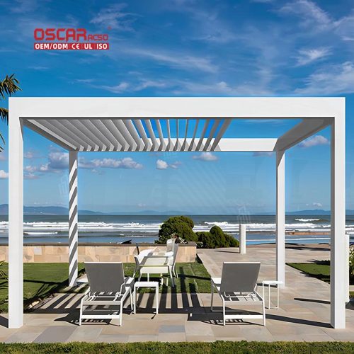 Aluminium Outdoor Shading Privacy Protection Backyard Patio Garden Pergola Blinds Courtyard Balcony Terrace Retractable Pergola