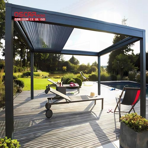 Free Standing Large Outdoor Louver - Frame Pergola Recreation Area Entrance Patio Backyard Retractable Pergola