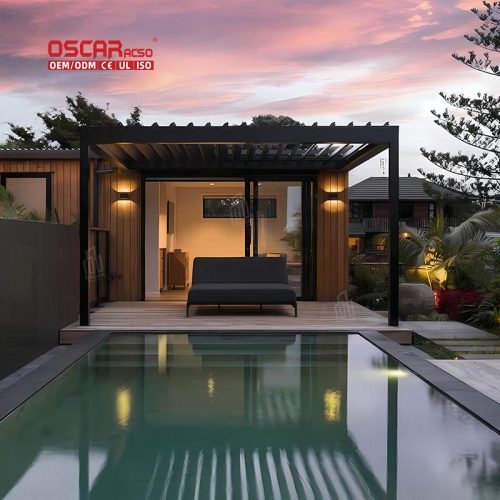 Bioclimatic Outdoor Shading Structures Backyard Patio Garden - Ideal Relaxing Dining Lounging Retractable Pergola