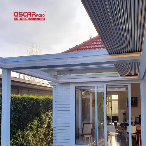 Smart Energy Pergola with Led Lighting Outdoor Garden Patio and Backyard Energy - Saving Shading Structure Retractable Pergola