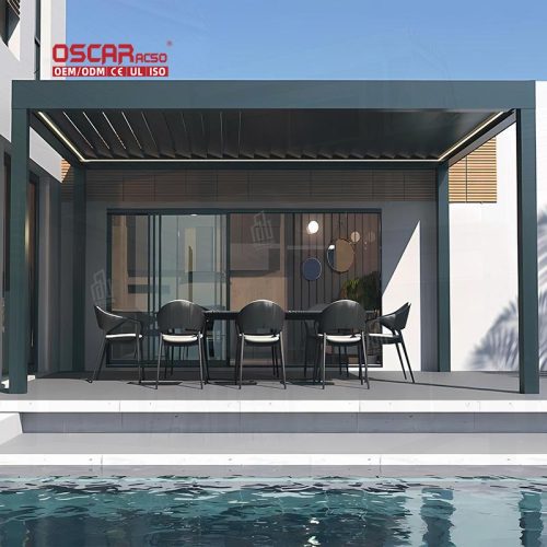 Outdoor Waterproof Rotproof Aluminium Pergola Metal Gazebo Garden Patio Backyard Retractable Pergola