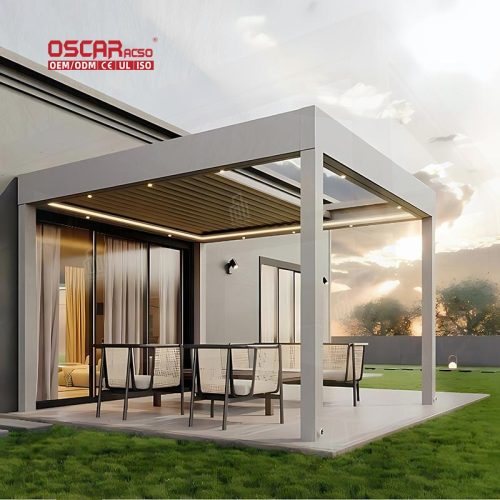 Motorized Waterproof Outdoor Aluminium Canopy Garden Patio and Backyard Ideal Outdoor Events Retractable Pergola