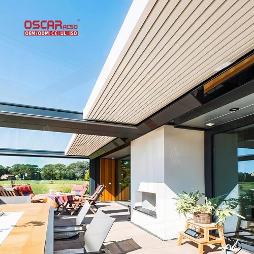 Hot Sale Waterproof Retractable Aluminum Louvered Roof Patio Outdoor Garden Backyard Retractable Pergola