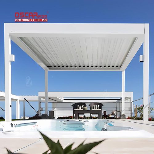 Wall - Mounted Shade Structure Patio Balcony Garden Sun - Blocking Wind - Resistant Outdoor Shelter Retractable Pergola