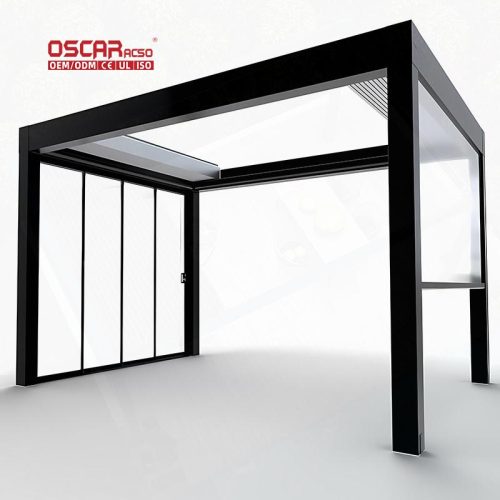 Waterproof Motorized Louvered Pergola Awning Systems with Bioclimatica Function Garden Patio Balcony Retractable Pergola