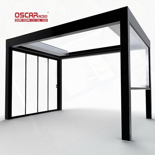 Waterproof Motorized Louvered Pergola Awning Systems with Bioclimatica Function Garden Patio Balcony Retractable Pergola