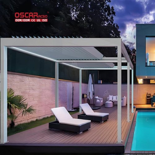 Waterproof & Louvered Outdoor Aluminium Roof Patio Pergola Ideal Backyard Garden and Poolside Retractable Pergola