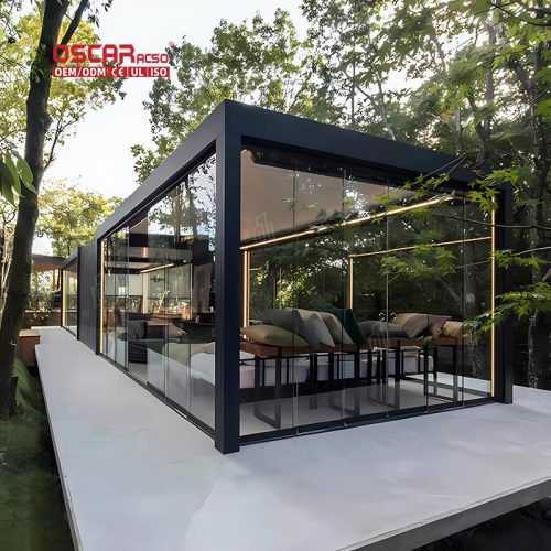 Quality Aluminum Waterproof Louvre Roof System Patio Gazebo and Pergola Ideal Gardens Backyards and Patios Retractable Pergola