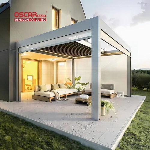 Customized Movable Aluminium Outdoor Pergola with Modern Style Bioclimatic Function Garden Patio Backyard Retractable Pergola
