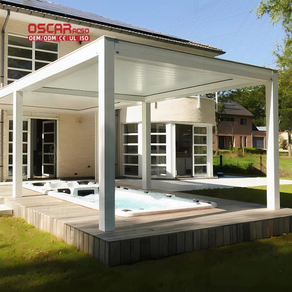 – Changing Dimmable Led Strip Light Kit Outdoor Pergola Patio and Commercial Aluminium Louvre Structure Retractable Pergola