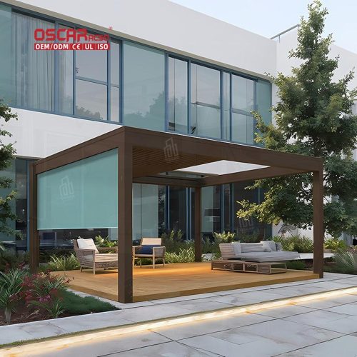 2024 Custom Designed 4X6 Aluminum Louver Waterproof Pergola Garden Patio Backyard Retractable Pergola