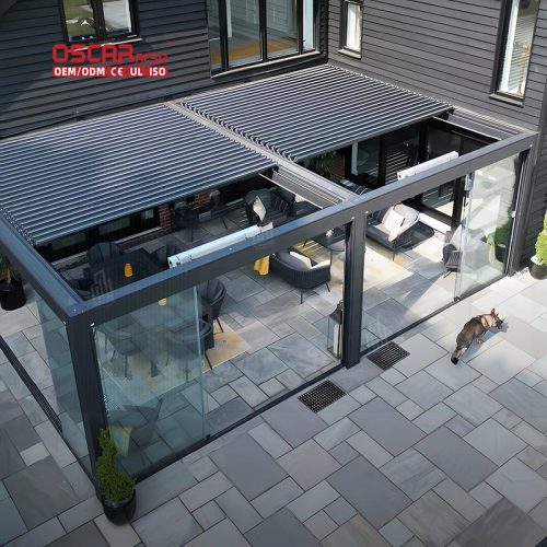 Carport and Bioclimatic Electric Pergola Roof System Garden Outdoor Parking Ideal Backyard and Patio Retractable Pergola