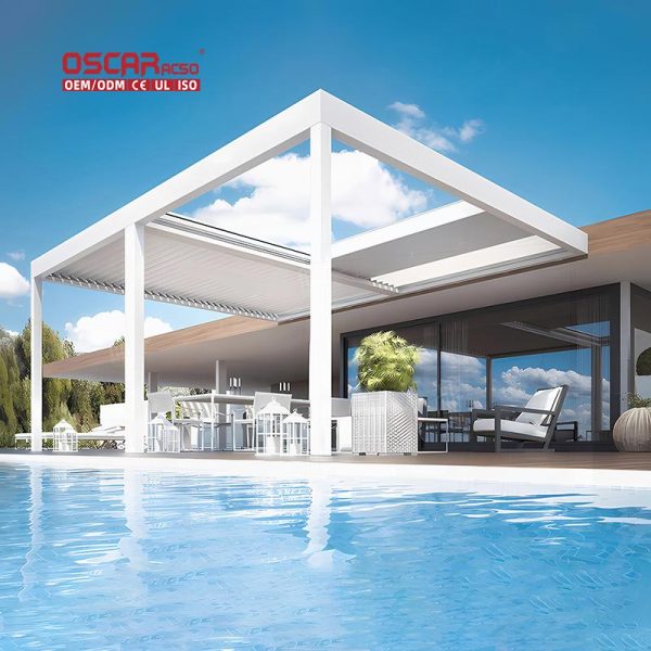 and Garden with Weather – Resistant and Space – Saving Features Suitable Backyard Poolside and Balcony Retractable Pergola