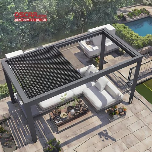 Pergola Garden Patio Cover with Quick Setup and Adjustable Shading Ideal Backyard Poolside and Balcony Retractable Pergola