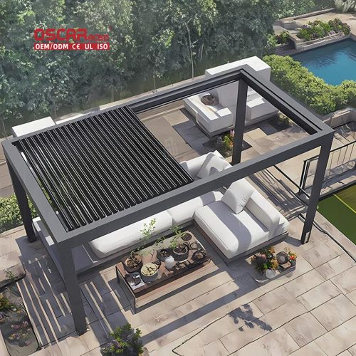Blocking Elegant Stylish Outdoor Canopy Patio Shelter For Garden Backyard Poolside Alum Outdoor Pergola Retractable Pergola
