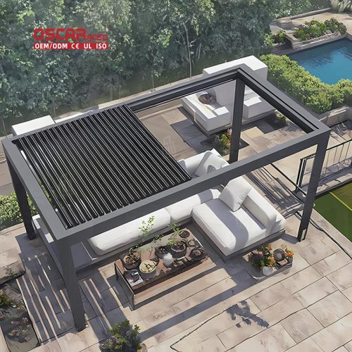 Automatize Bioclimatic Outdoor Structures Garden Patio and Backyard Aluminum Arbors and Roofed Gazebos Retractable Pergola