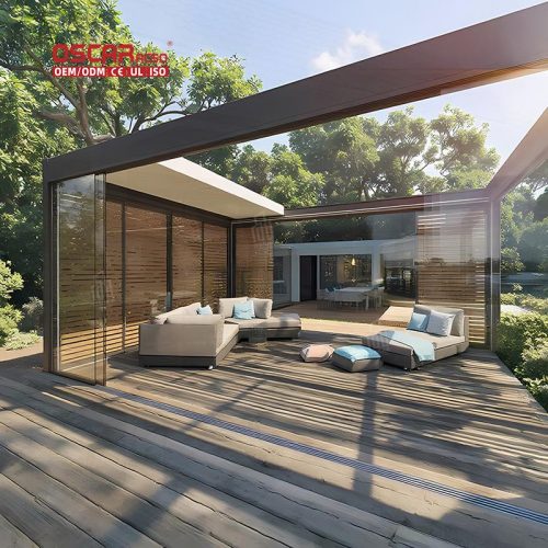 Motorized Waterproof Outdoor Aluminium Canopy Garden Patio and Backyard Ideal Outdoor Events Retractable Pergola
