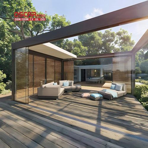 Gazebo Modern Sunshade Aluminum Louvre Roof Bioclimatic Pergola 3X3 3X4 4X4 Ideal Garden Patio Backyard Retractable Pergola
