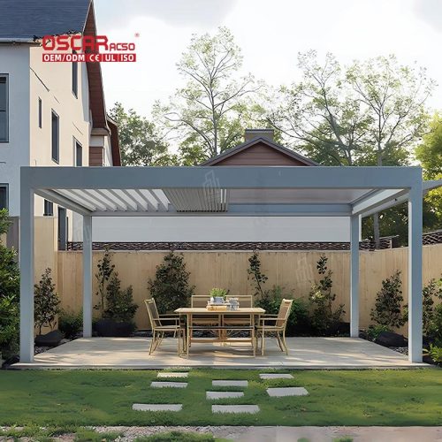 Motorised Louvered Outdoor Aluminium Structure Garden Patio Poolside Retractable Pergola