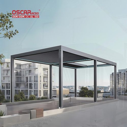 Electric Louvered Roof Pergola System Kits Bioclimatic Aluminum Pergola Patio Garden Backyard in Us Retractable Pergola