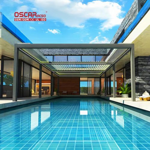 Waterproof Electric Pergola Roof Garden Sun Shading with Eco  Friendly Feature Patio Backyard Balcony Retractable Pergola