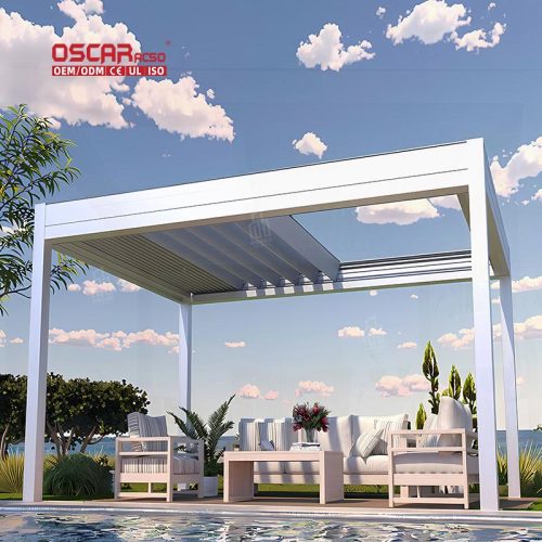 Wholesale Modern Outdoor Bioclimatic Louvre Aluminium Structure 5X3 4X3 6X4 Garden Patio Backyard Retractable Pergola