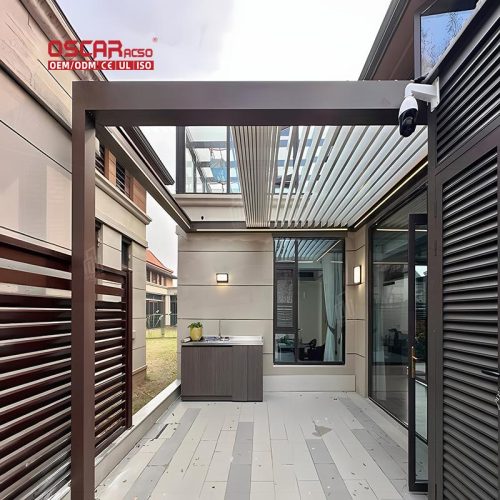 Strip Light Kit Aluminium Louvre Pergola Ideal Commercial and Outdoor Spaces Decorative Lighting Solution Retractable Pergola