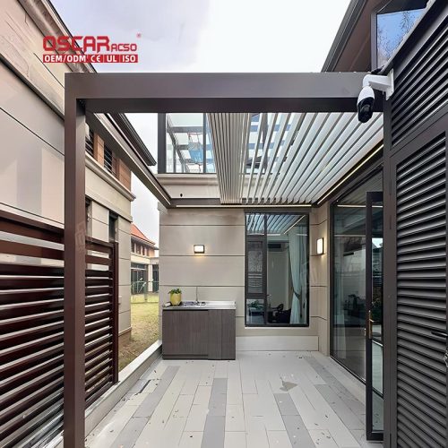 Modern Customized Aluminum Louvered Electric Outdoor Gazebo Garden Patio Backyard Retractable Pergola