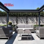 Ventilation Uv - Resistant Diy Outdoor Shading Patio Bioclimate Pergola Set Garden Backyard Poolside Retractable Pergola
