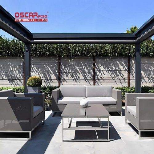 Factory Price Motorized Bioclimatic Aluminium Outdoor Structures Garden Patio Balcony Retractable Pergola