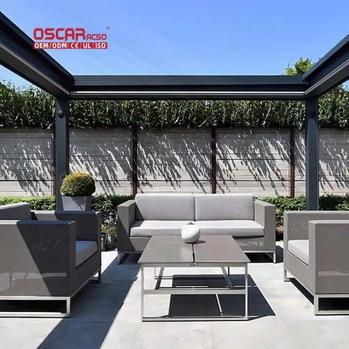 Wholesale Aluminum Motorized Retractable Slatted Pergola Roof Awning Gardens Patios Backyards Retractable Pergola