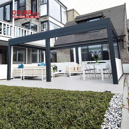 Aluminium Wall - Mounted Structure Shading and Sheltering Ideal Garden Patio Balcony Outdoor Shelter Retractable Pergola