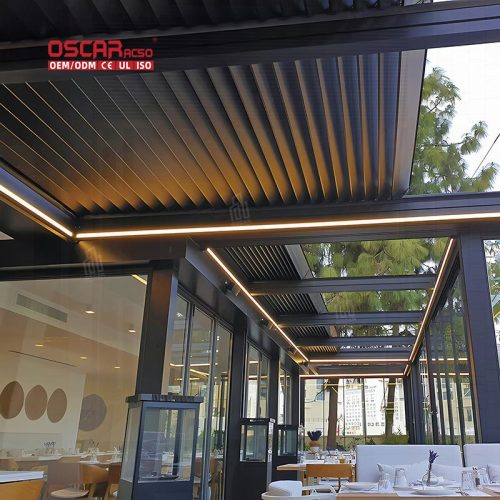 Louver Garden Patio Balcony with Shading and Ventilation Functions Stylish and Durable Outdoor Shelter Retractable Pergola