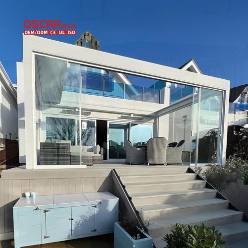 Outdoor Waterproof Aluminium Louvered Motorized Roof Kits Garden Patio Backyard Retractable Pergola