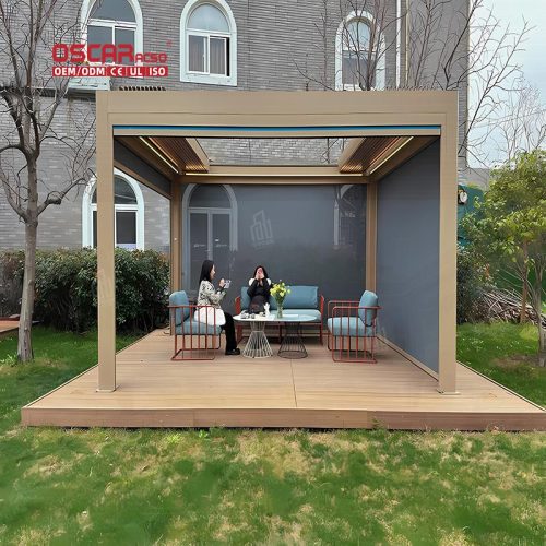 4X6M Aluminium Motorized Louvered Pergola Set Garden Patio Backyard Outdoor Shelter Shade Retractable Pergola