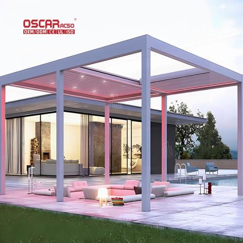 Aluminium Louvre Strip Light Kit Pergola Commercial Spaces Outdoor Patio Backyard Retractable Pergola