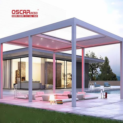 Aluminum Structure Sunshade Outdoor Patio Garden Backyard Event Aluminum Shelter Retractable Pergola