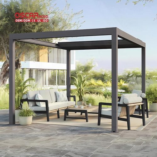 Electric Patio Roof System with Aluminium Profile Louvered Design Gardens Patios and Backyards in Europe Retractable Pergola