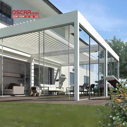 3X6 Luxury Electric Outdoor Sunshade Aluminum Waterproof Adjustable Louvered Pergola Garden Patio Retractable Pergola