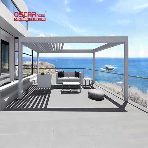 Door Pergola with Louver Frame Recreation Areas Aluminum Structure Suitable Gardens Patios Backyards Retractable Pergola